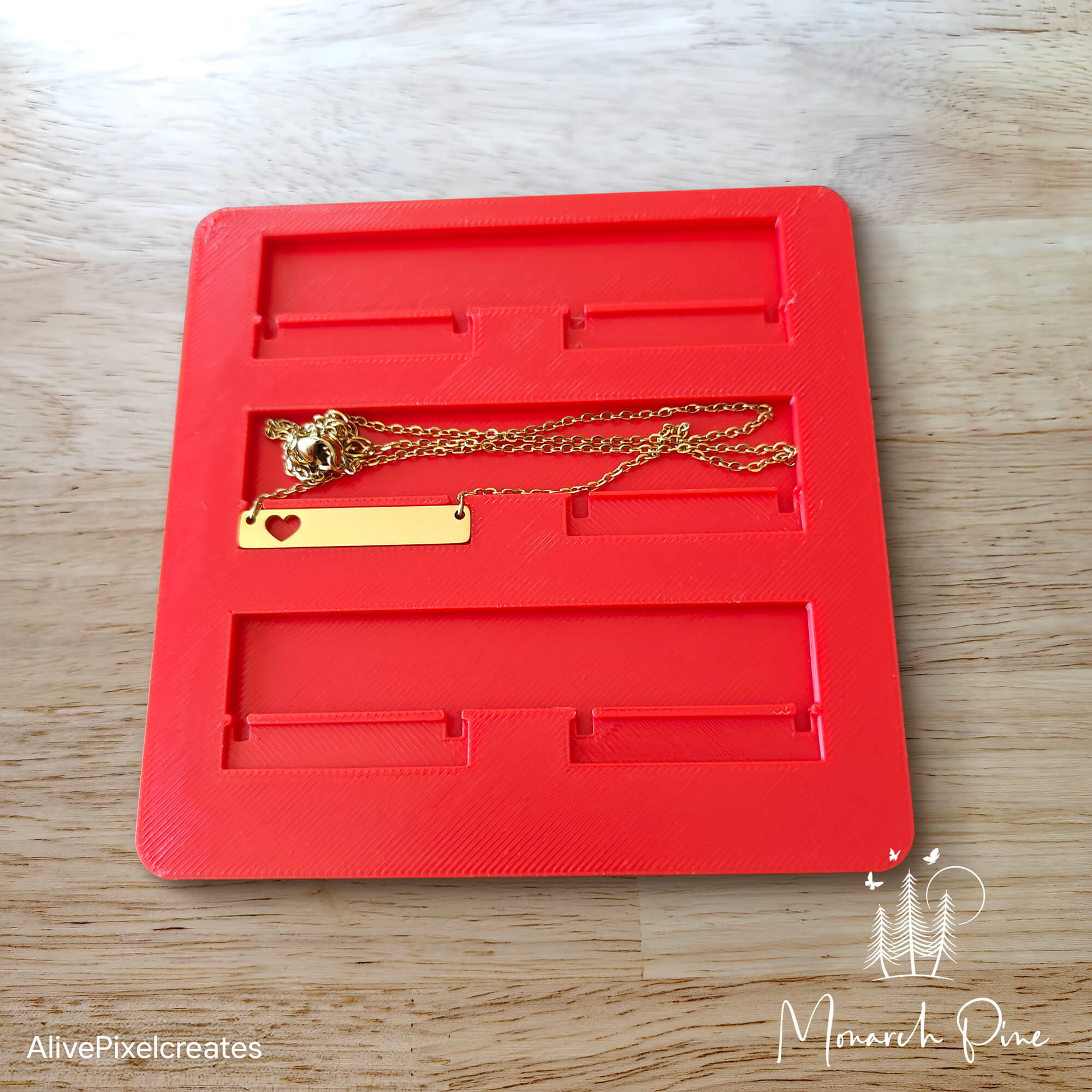 Heart Cutout Horizontal Bar Necklace Metal Blank #17 Fixture