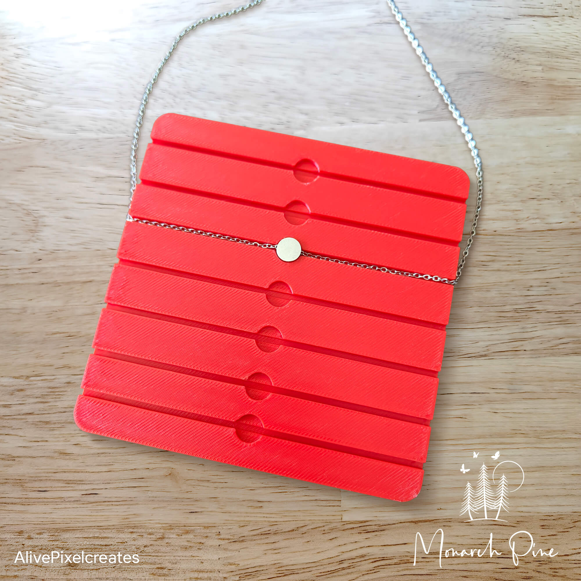 Tiny Circle Charm Necklace Metal Blank #52 Fixture