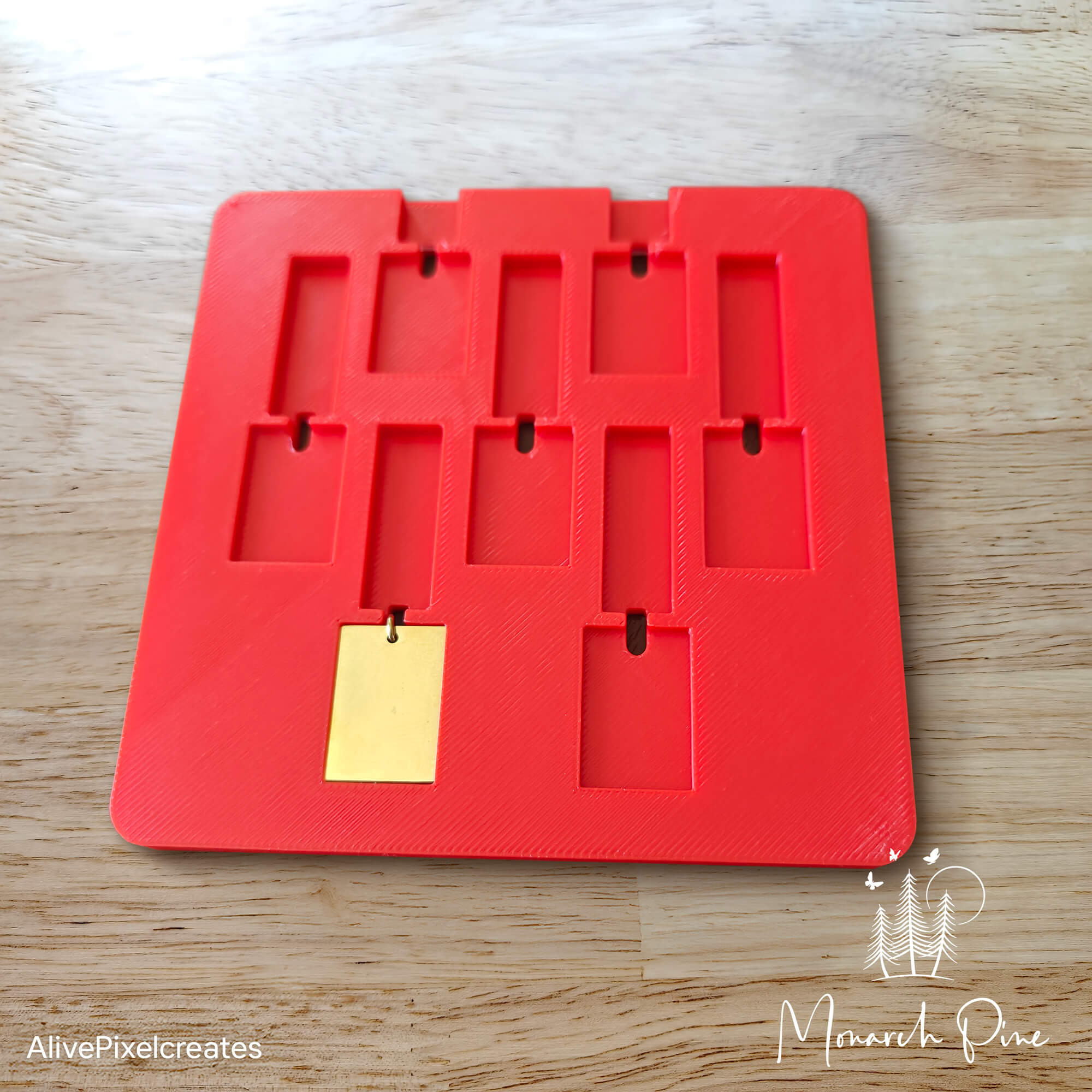 Small Rounded Rectangle Charms with Attached Jump Rings Metal Blank #62 Fixture