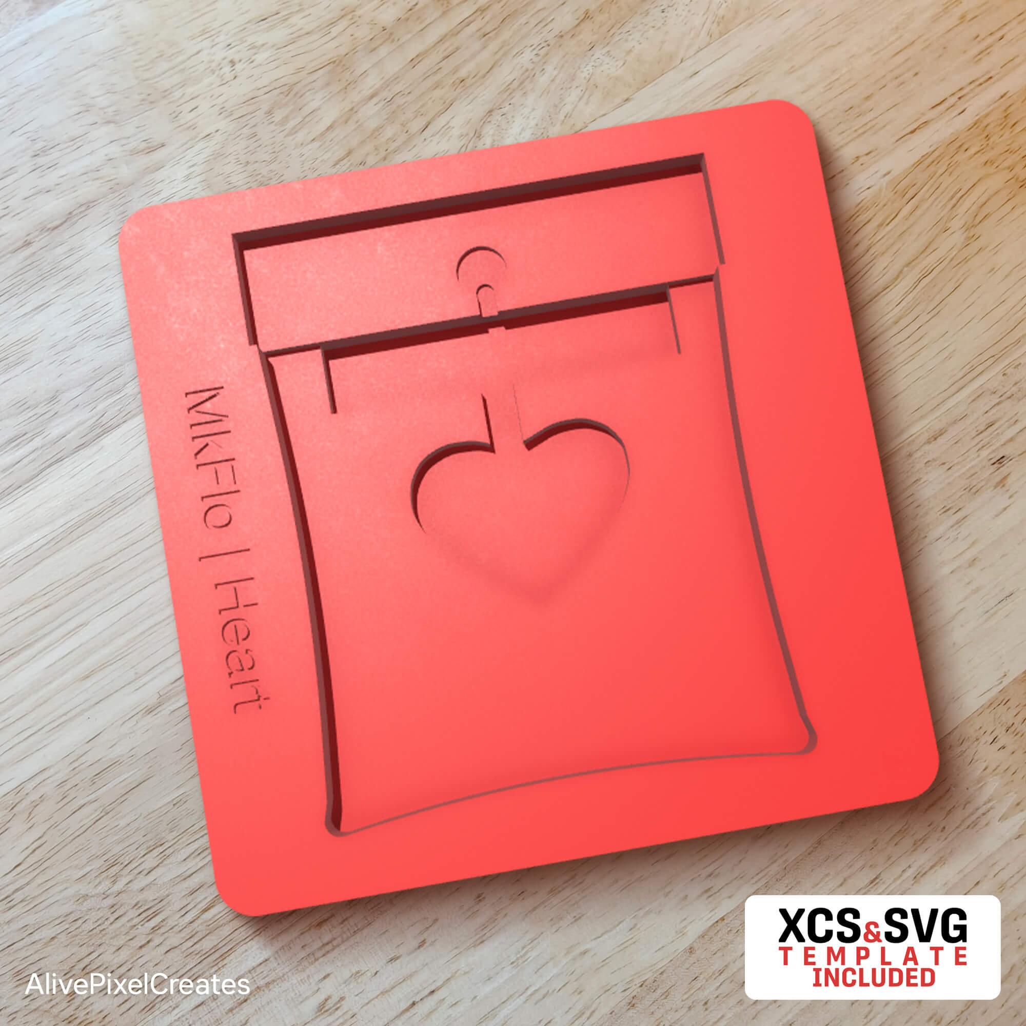 Makerflo Wooden Heart Pendant Necklace Fixture