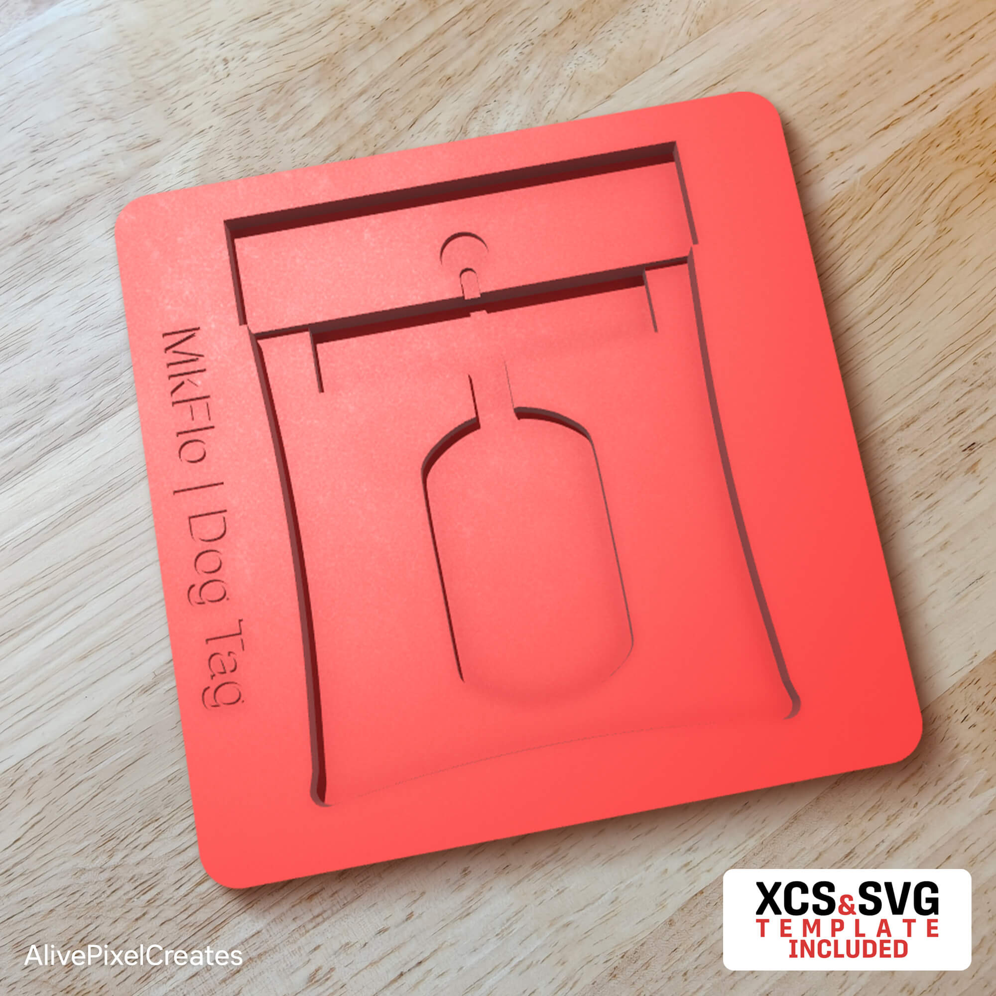 Makerflo Wooden Military Dog Tag Pendant Necklace Fixture