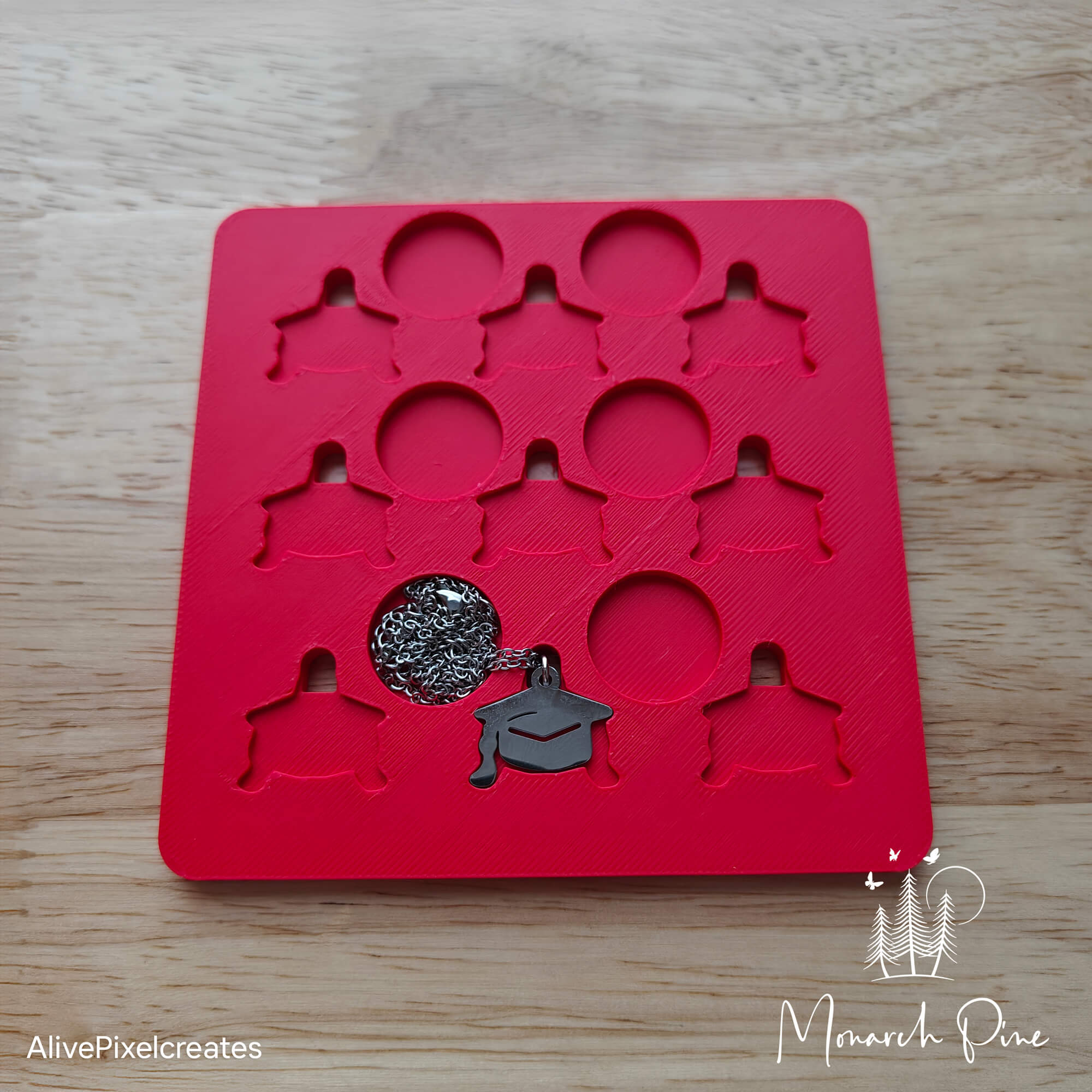 Graduation Cap Pendant Necklace Metal Blank #61 Fixture