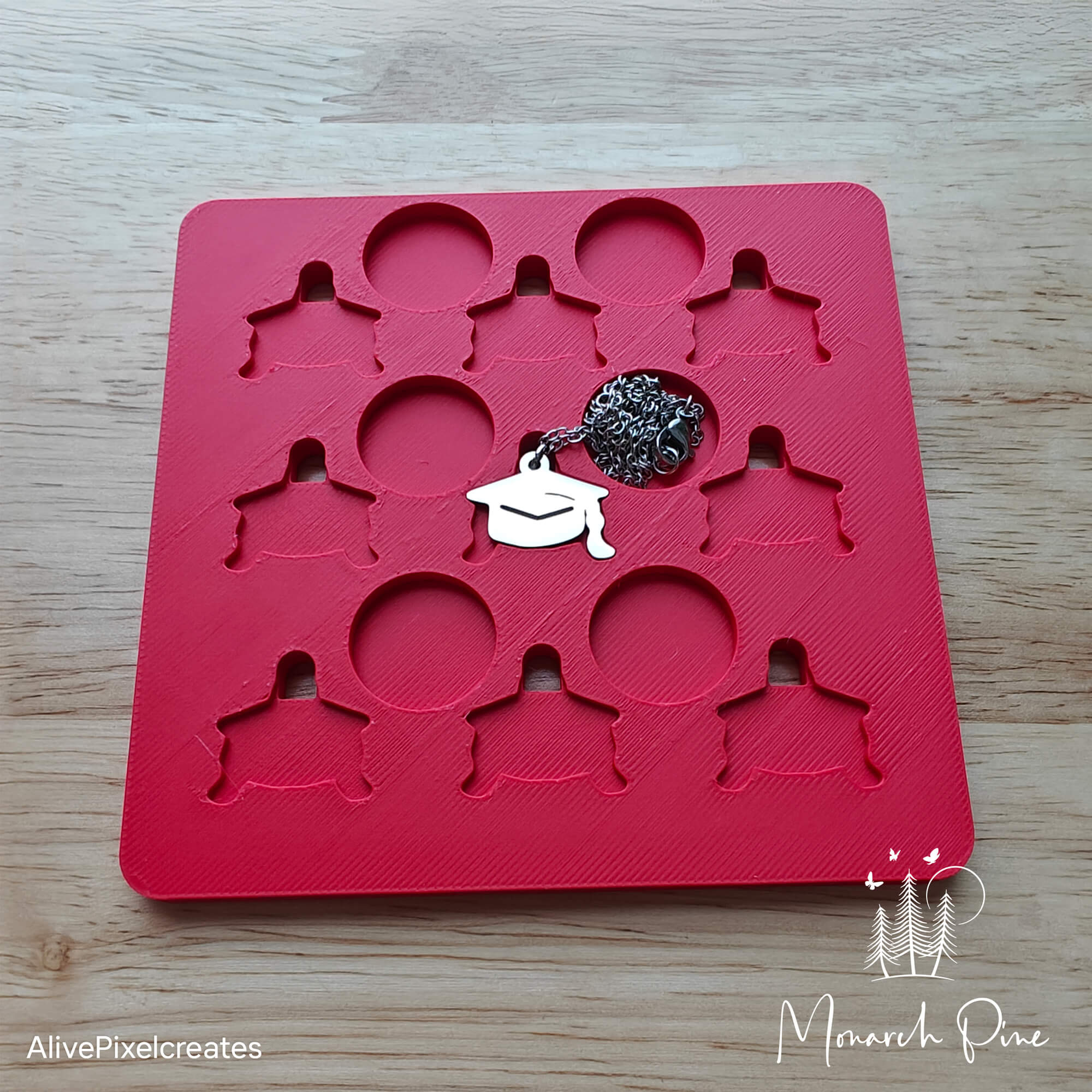 Graduation Cap Pendant Necklace Metal Blank #61 Fixture