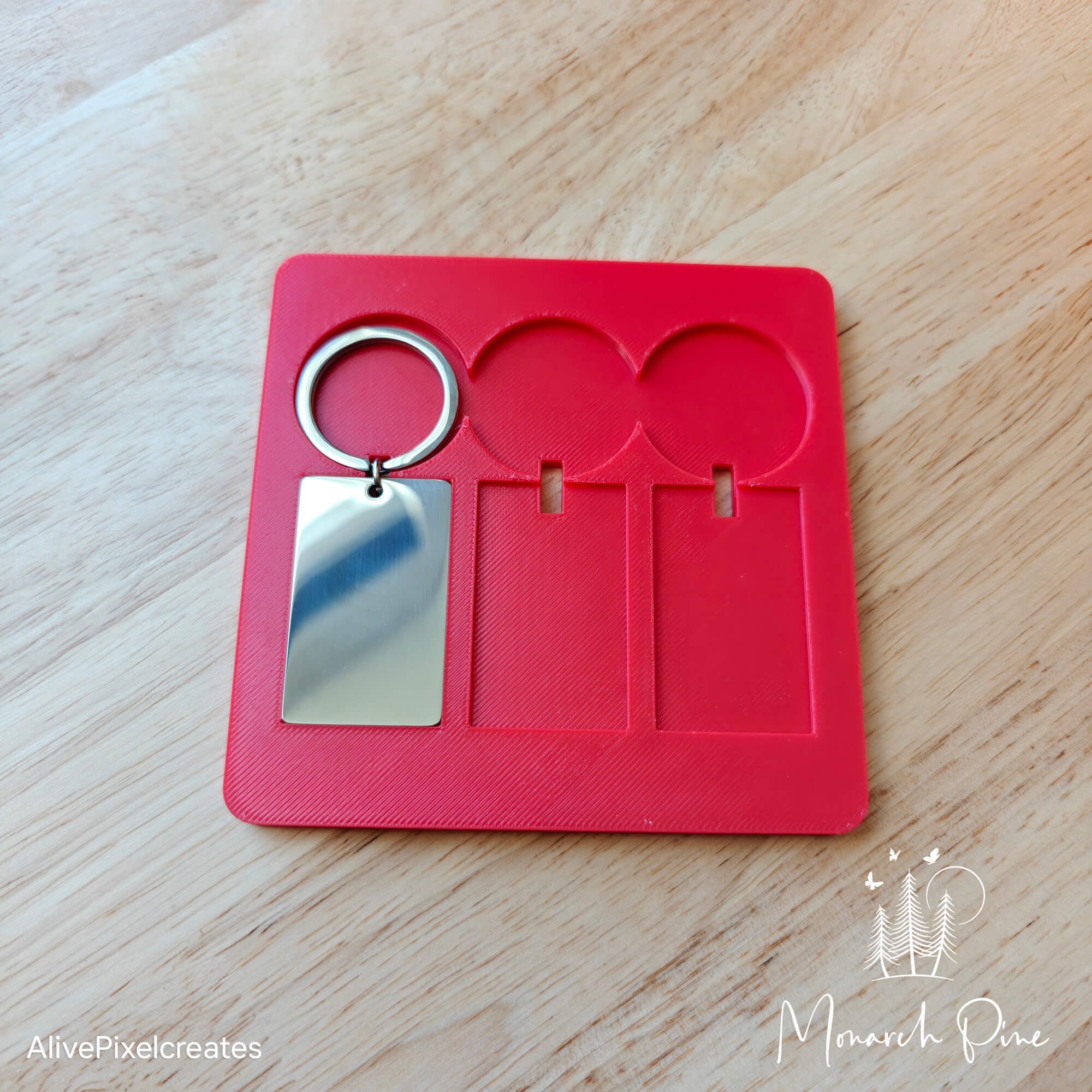 Mirror Polish Regular Rectangle Pendant Keychain Metal Blank #65 Fixture