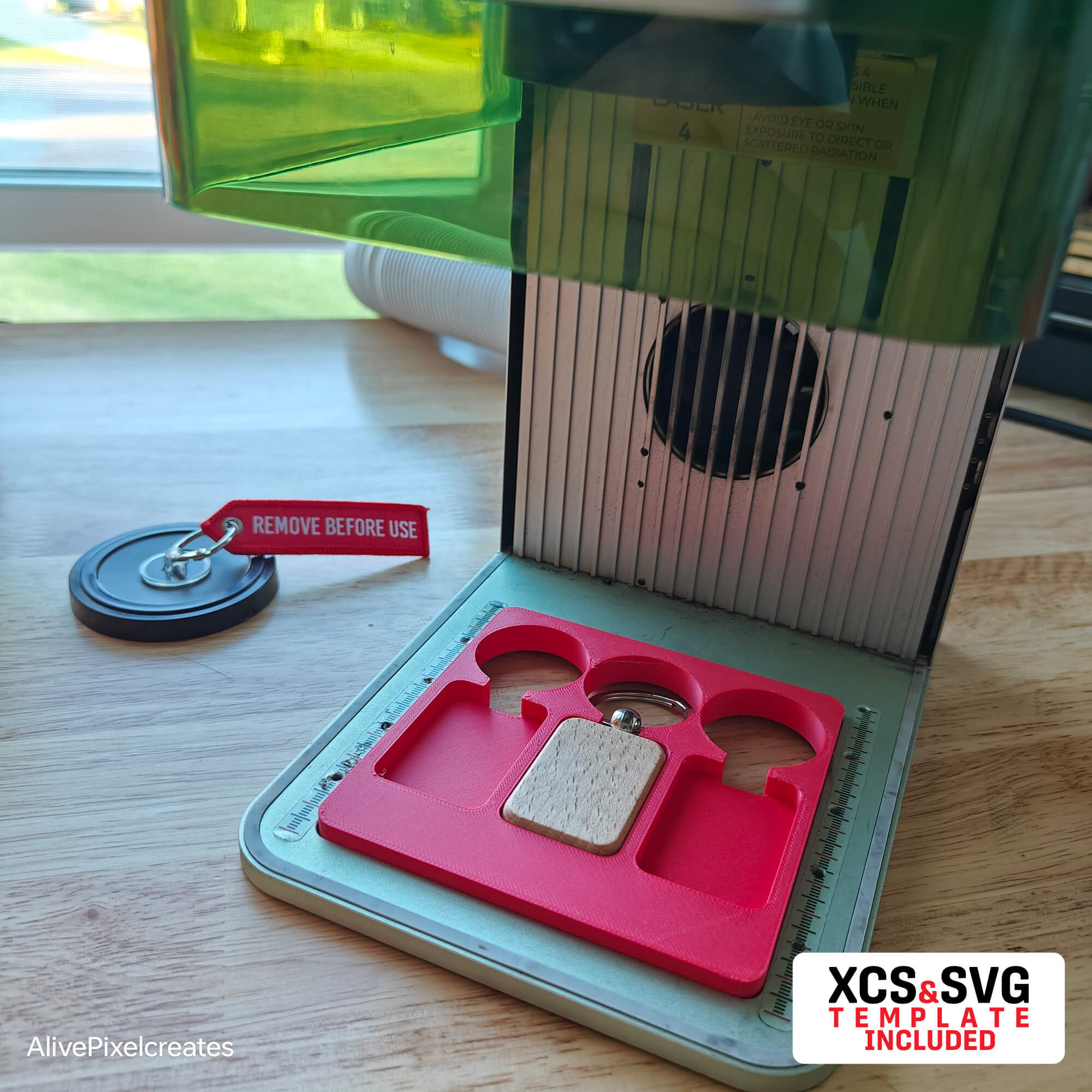 Rounded Corners Wooden Keychain Fixture