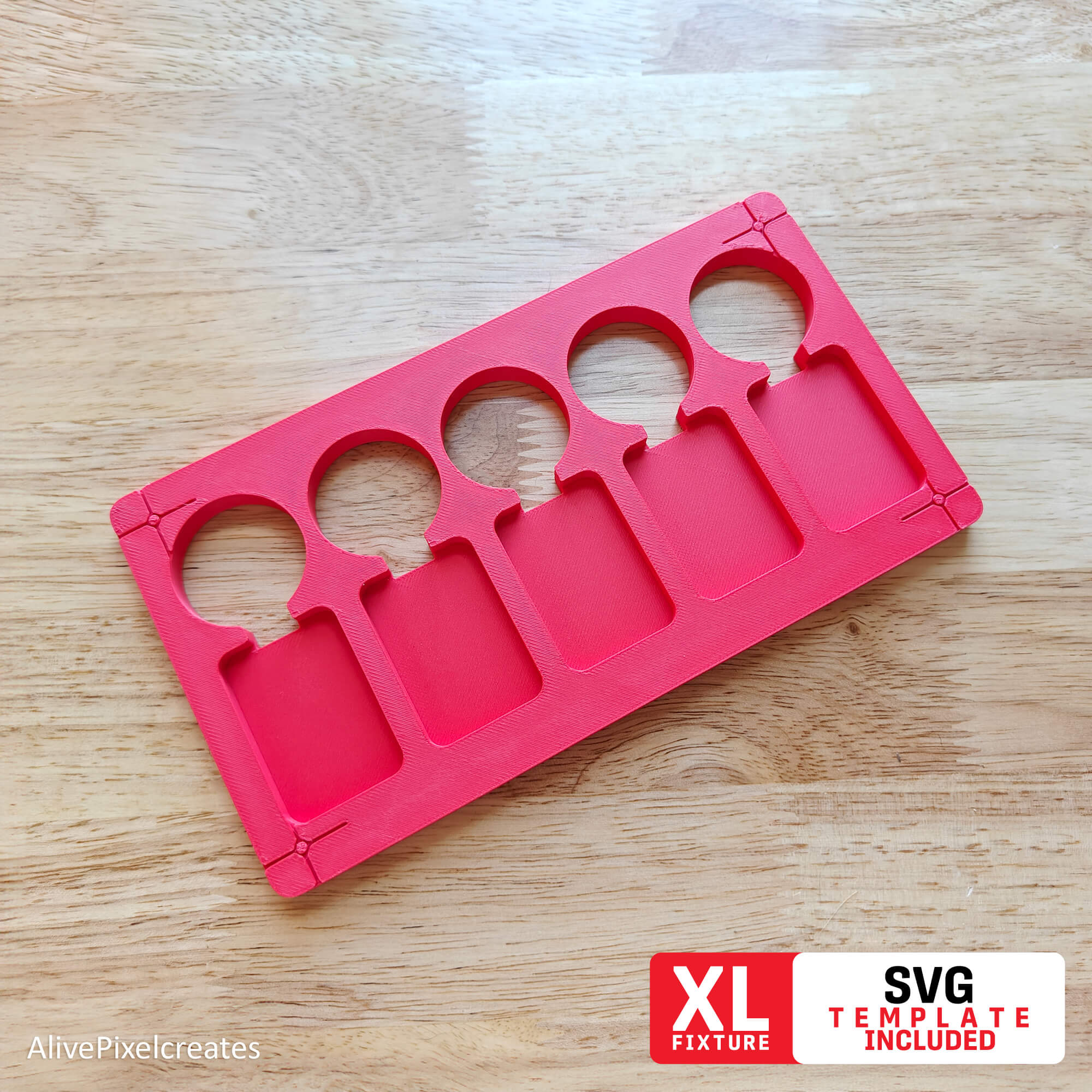 Rounded Corners Wooden Keychain Fixture