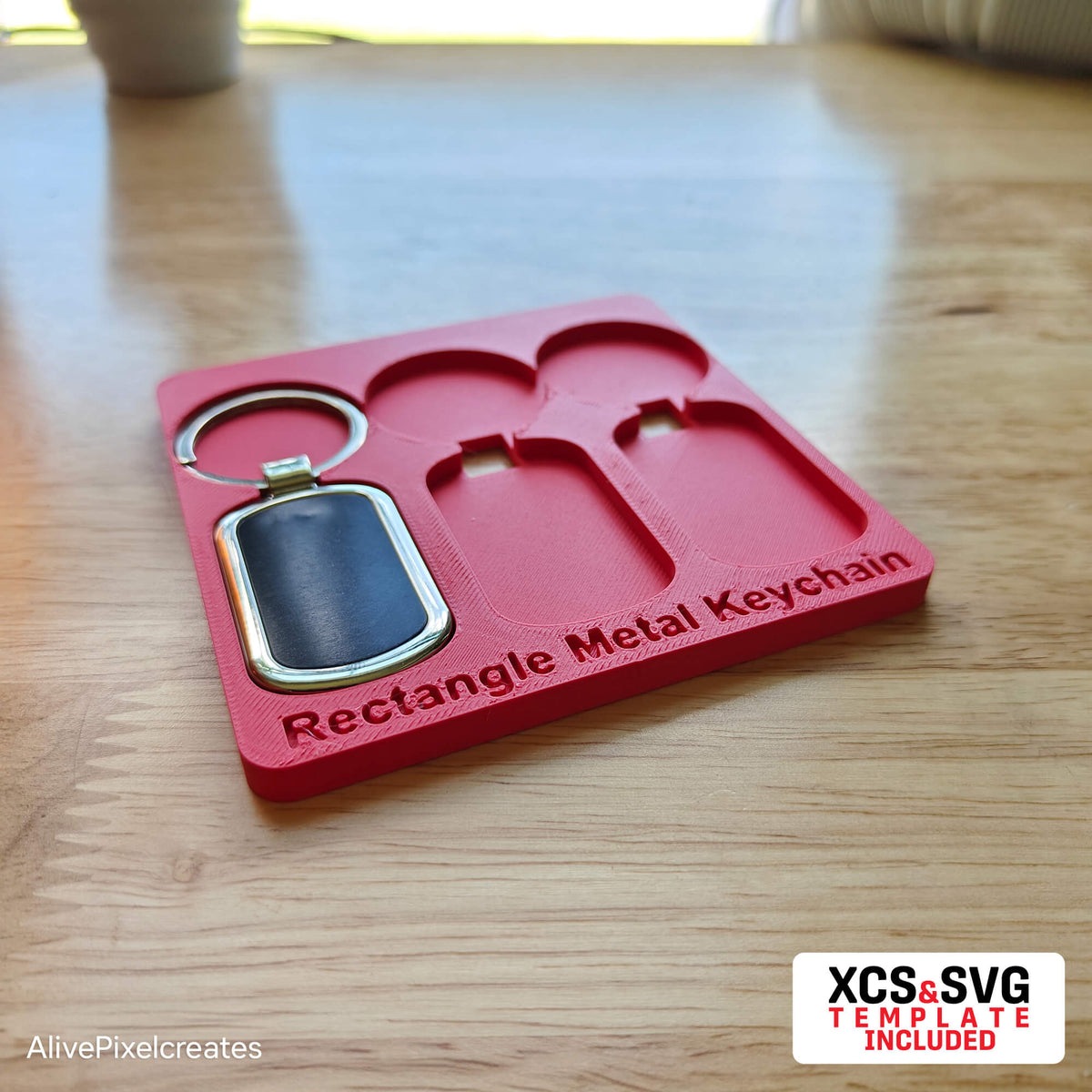 Rectangle Metal Keychain Fixture – AlivePixel Creates