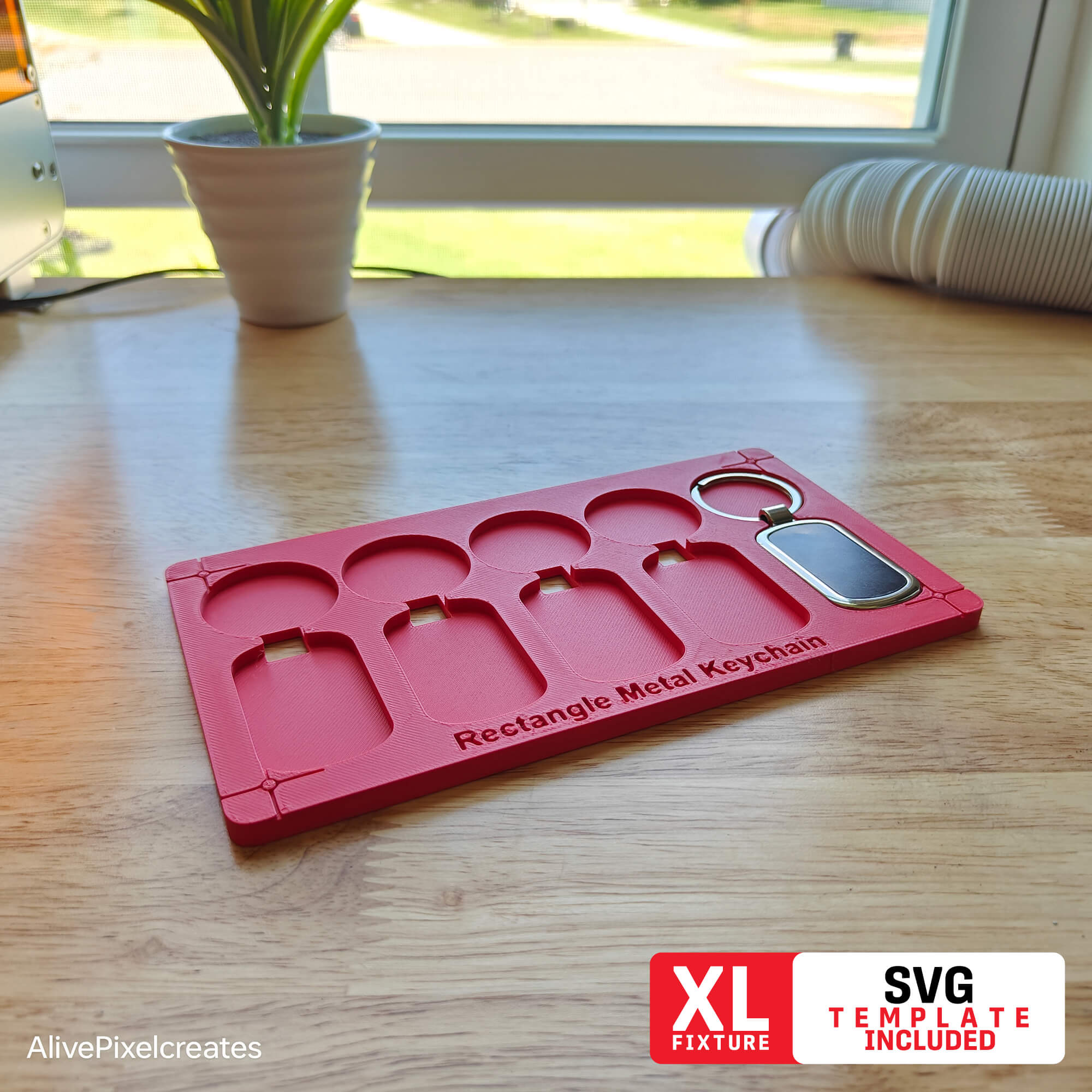 Rectangle Metal Keychain Fixture