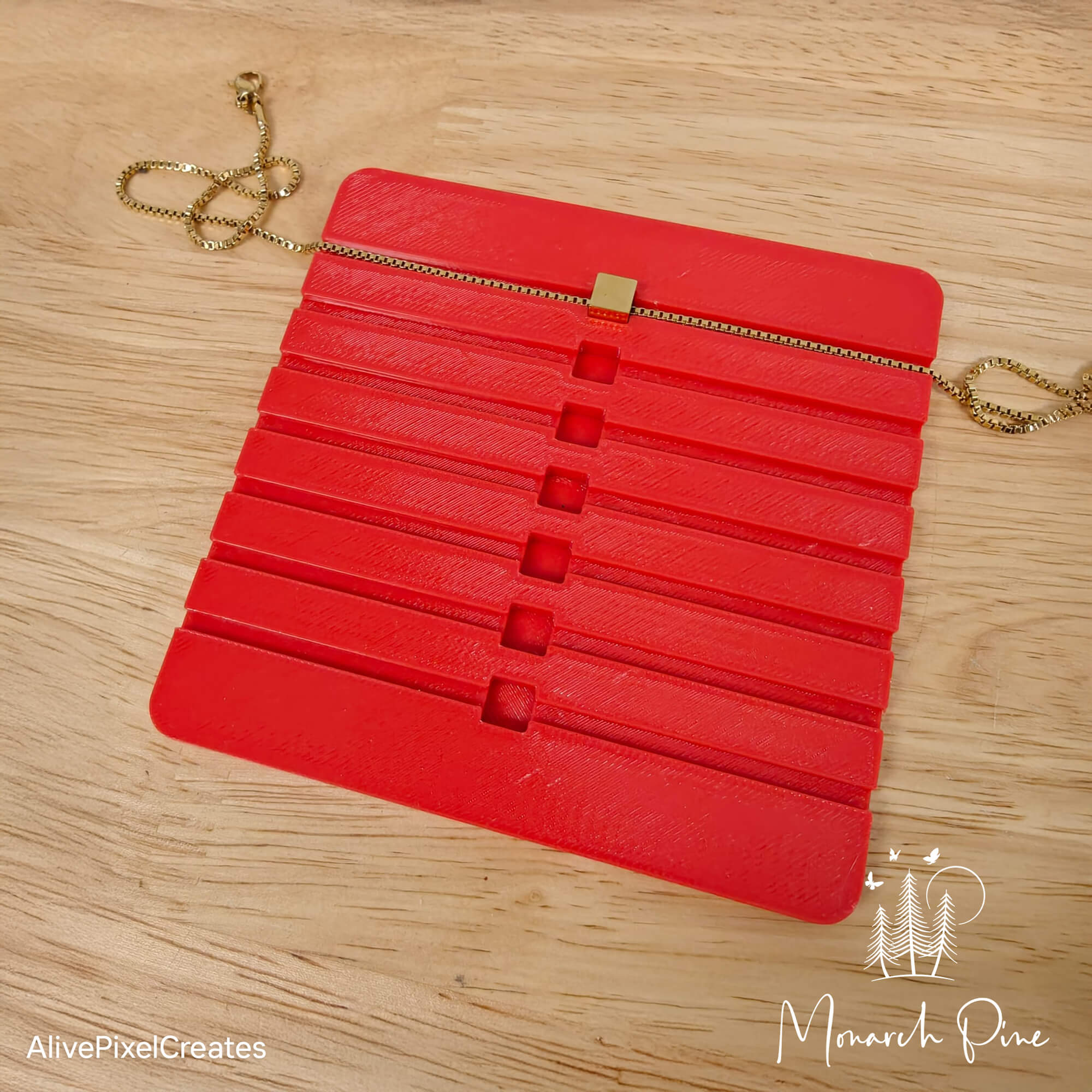 Tiny Square Charm Necklace Metal Blank #144 Fixture