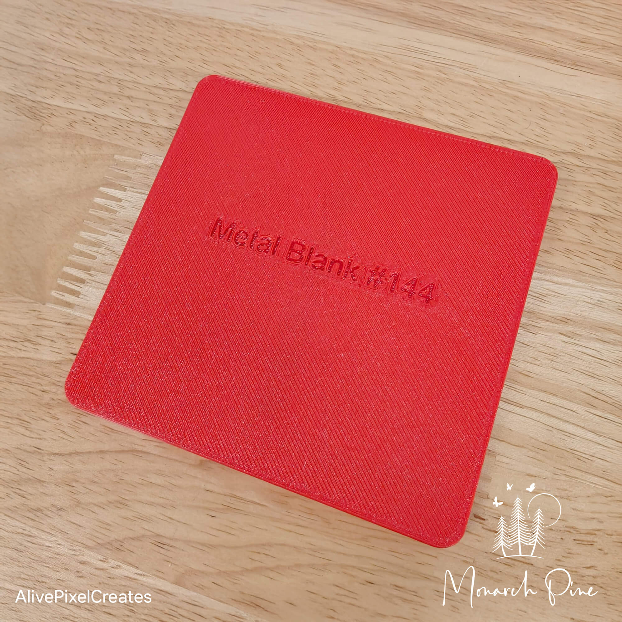 Tiny Square Charm Necklace Metal Blank #144 Fixture